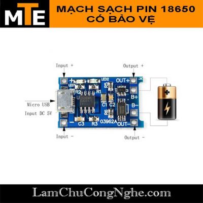 Mạch-sạc-pin-18650-1A-TP4056-có-bảo-vệ-Micro-USB