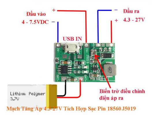Mạch-nguồn-tăng-áp-4.3-27V-tích-hợp-sạc-pin-18560